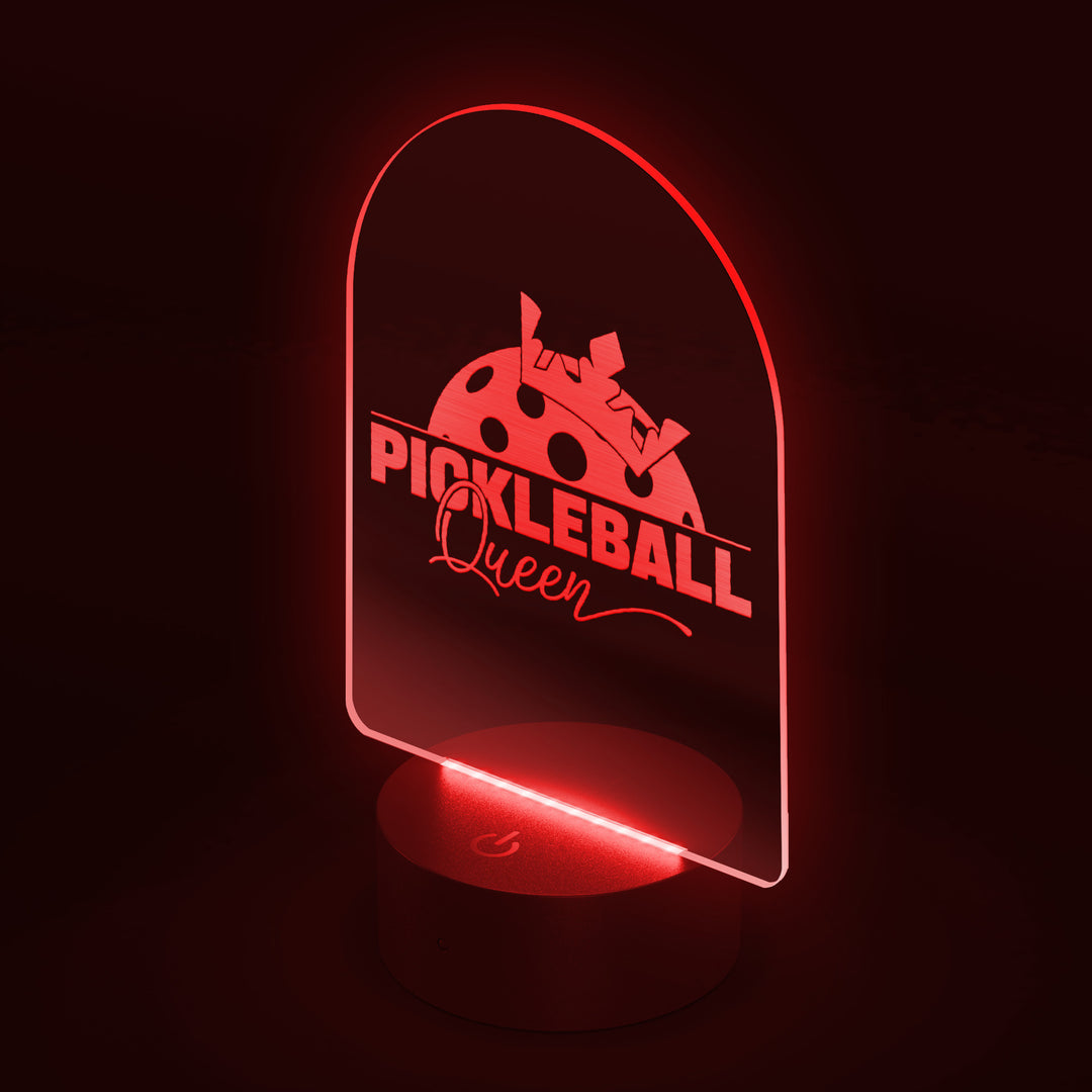 Pickleball Queen Arc Acrylic LED Sign