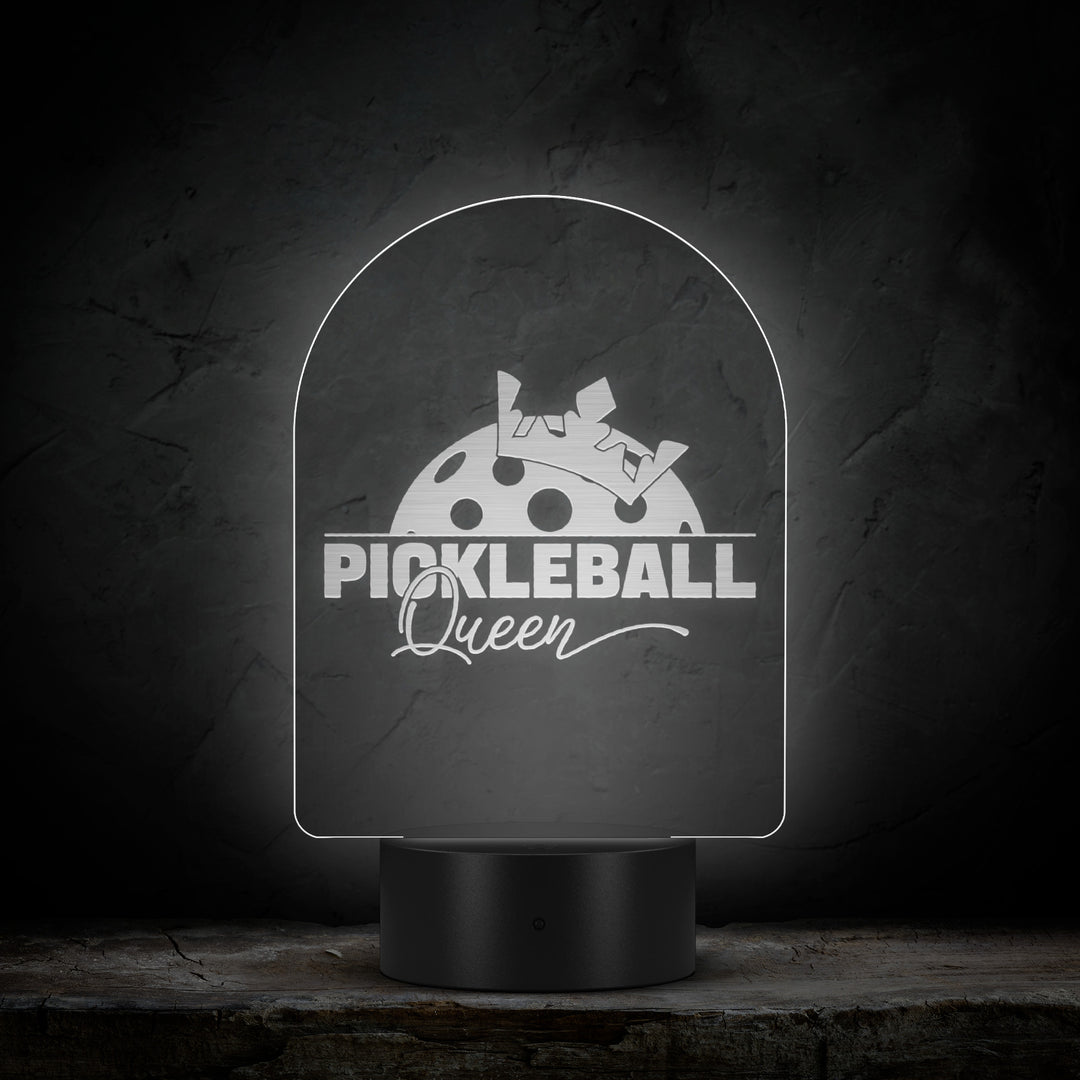 Pickleball Queen Arc Acrylic LED Sign