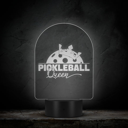 Pickleball Queen Arc Acrylic LED Sign