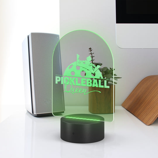 Pickleball Queen Arc Acrylic LED Sign
