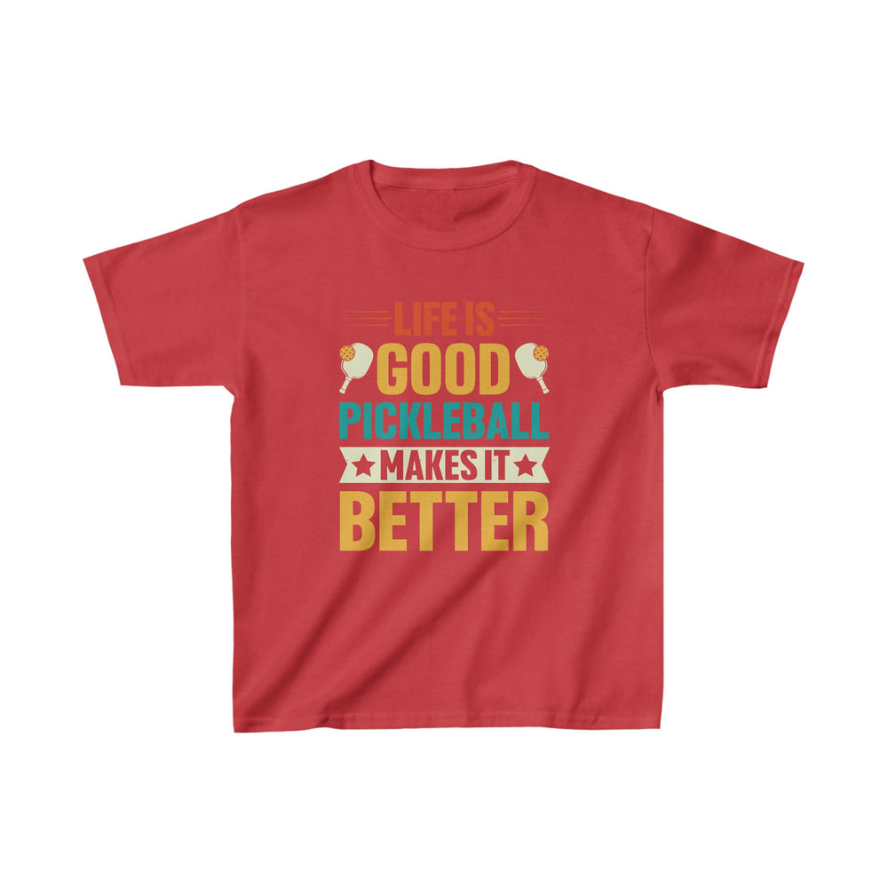 'Life is Good Pickleball Makes it Better' Kids Heavy Cotton™ Tee