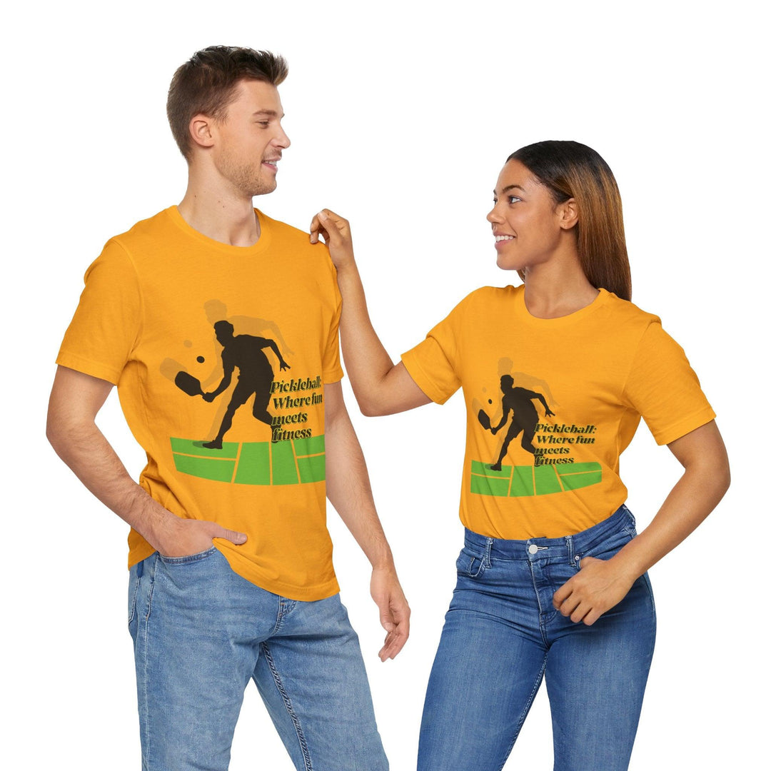 Pickle Ball T-Shirt, "Sporty Spirit: Pickleball Short Sleeve Tee