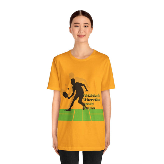 Pickle Ball T-Shirt, "Sporty Spirit: Pickleball Short Sleeve Tee