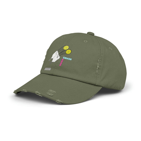 Distressed Dad Cap, Urban Retro: Unisex Distressed Cap with Pickleball Logo