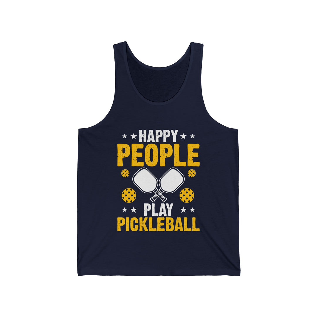 Happy People Play Pickleball Unisex Jersey Tank