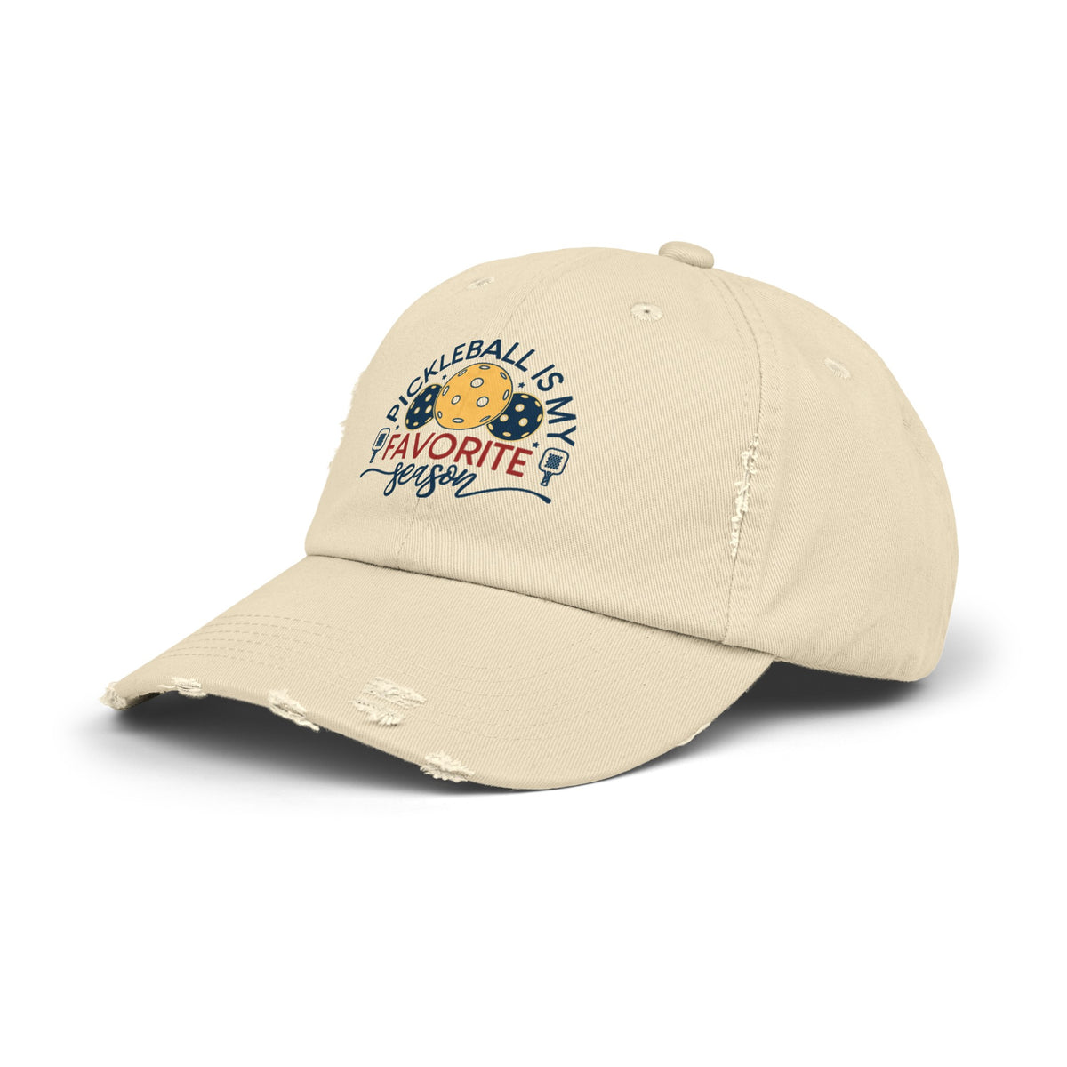 Pickleball Is My Favorite Season Unisex Distressed Cap