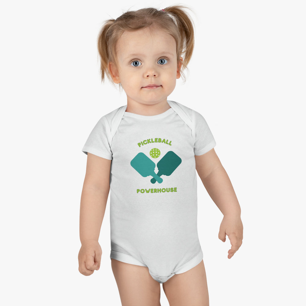 Baby Cotton Onesie, Start Them Young: Pickleball Design Baby Onesie