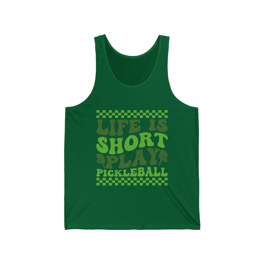 Life Is Short Play Pickleball Unisex Jersey Tank