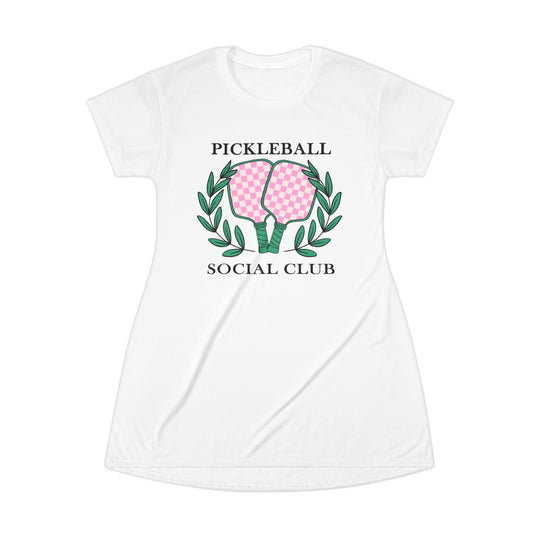 Pickleball Social Club T-Shirt Dress (AOP)