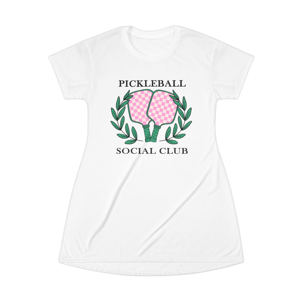 Pickleball Social Club T-Shirt Dress (AOP)