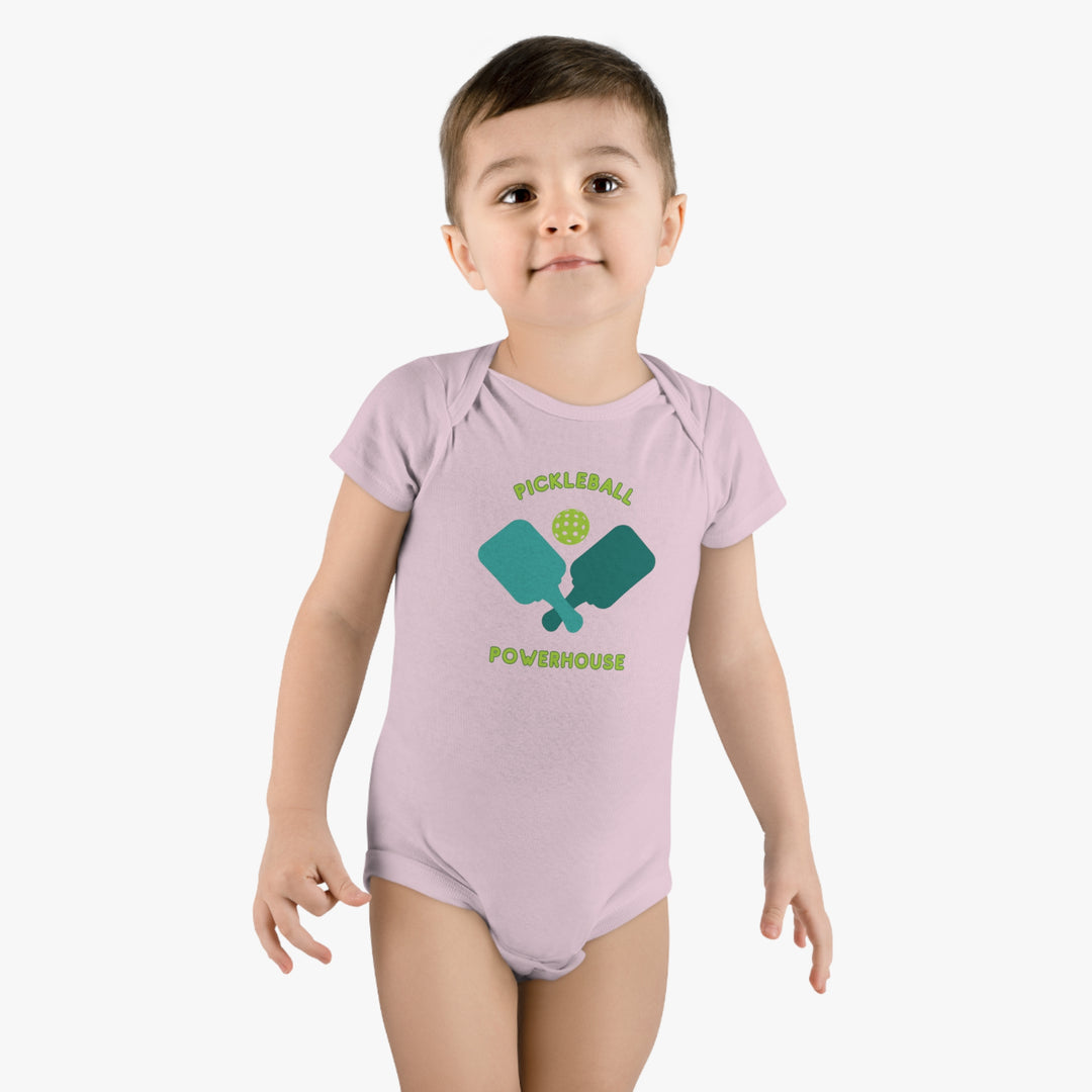 Baby Cotton Onesie, Start Them Young: Pickleball Design Baby Onesie