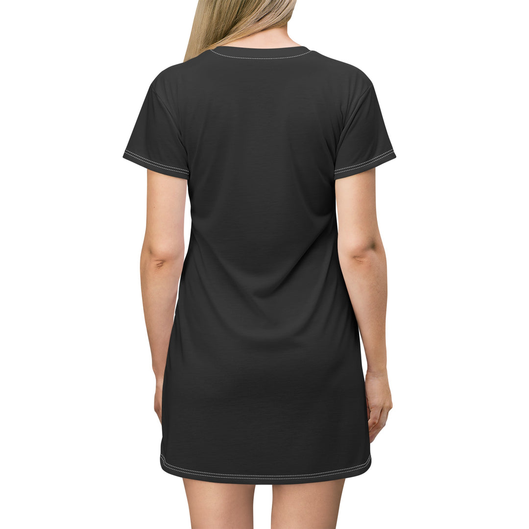 Woman With A Pickleball Paddle T-Shirt Dress (AOP)