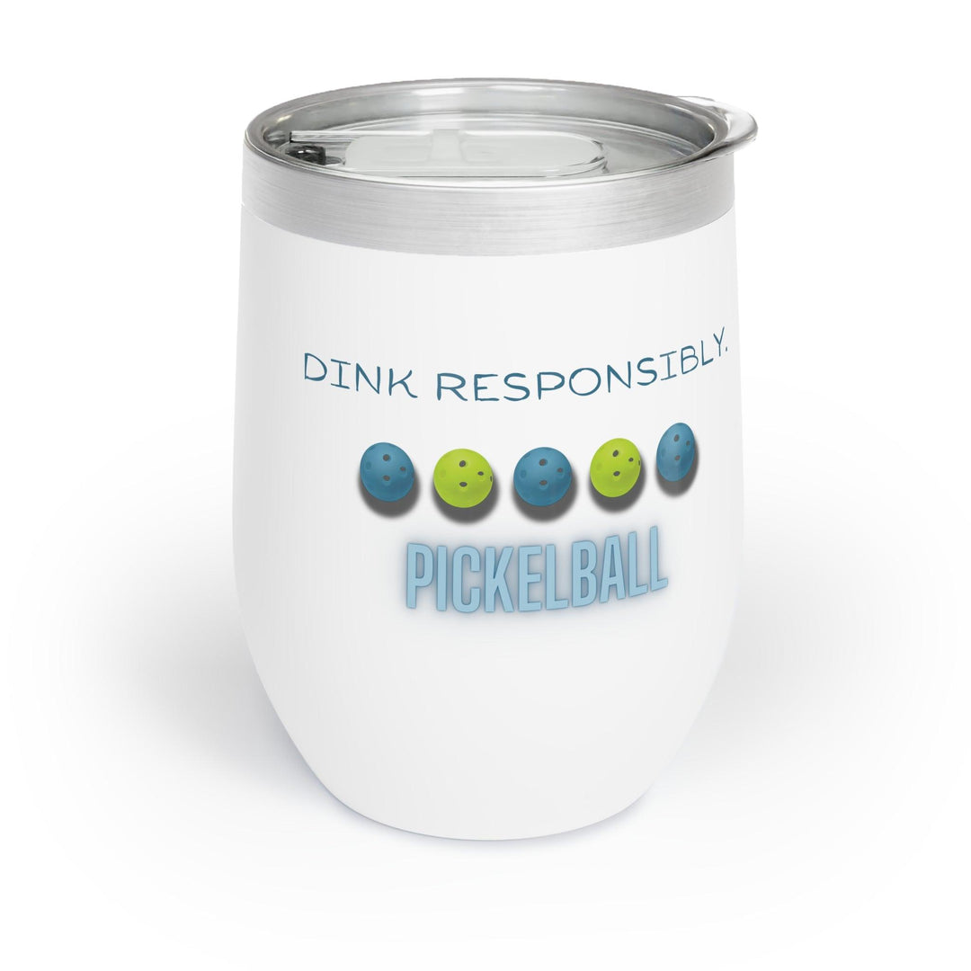 Insulated Wine Glass, Wine & Play: Pickleball Graphic Chill Tumbler