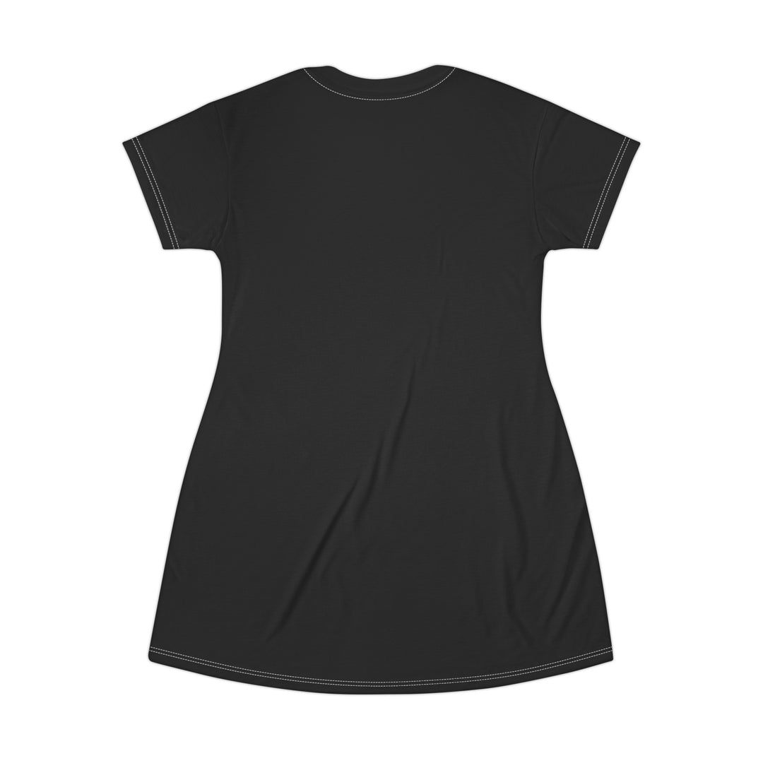 Woman With A Pickleball Paddle T-Shirt Dress (AOP)