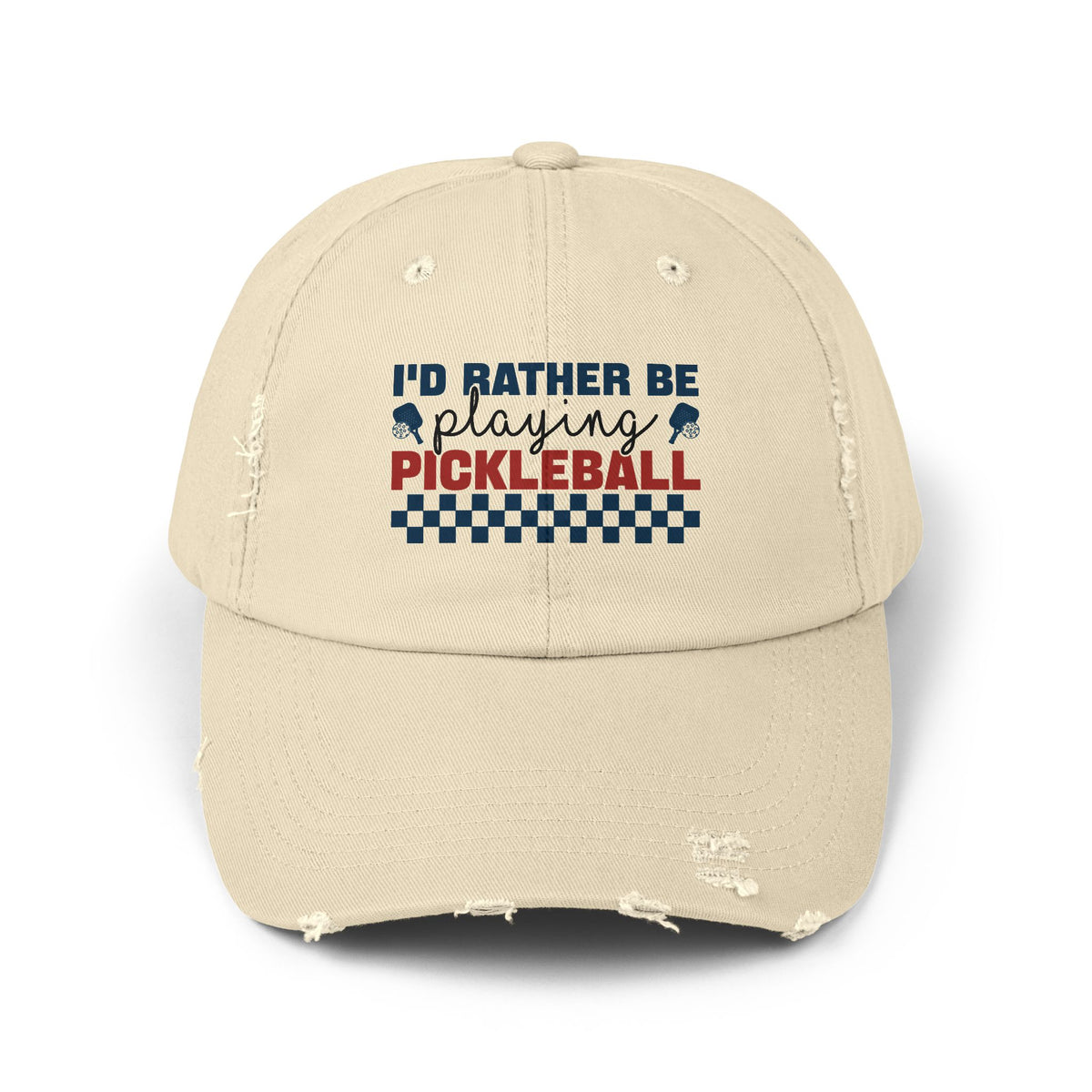 'I'D Rather be Playing Pickleball' Unisex Distressed Cap