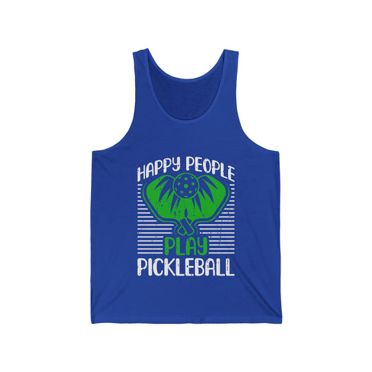 Happy People Play Pickleball Unisex Jersey Tank