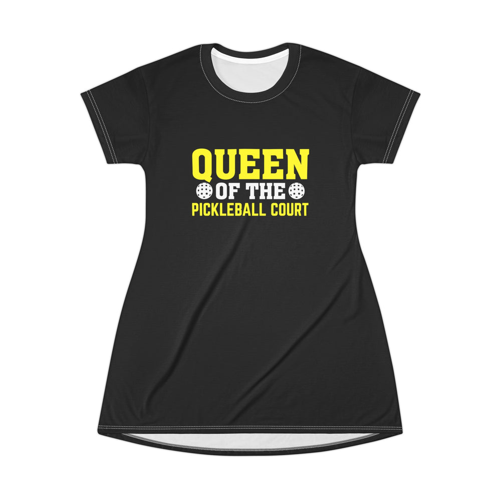 Queen of The Pickleball Court T-Shirt Dress (AOP)