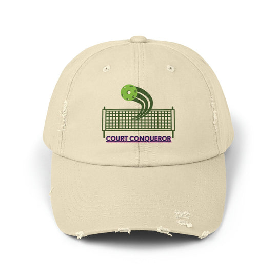 Personalized Distressed Cap, Vintage Vibes: Distressed Cap with Pickleball Designs