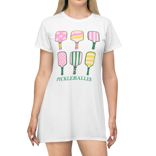 Pickleballer T-Shirt Dress (AOP)