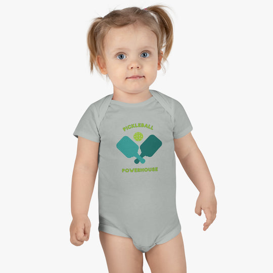 Baby Cotton Onesie, Start Them Young: Pickleball Design Baby Onesie