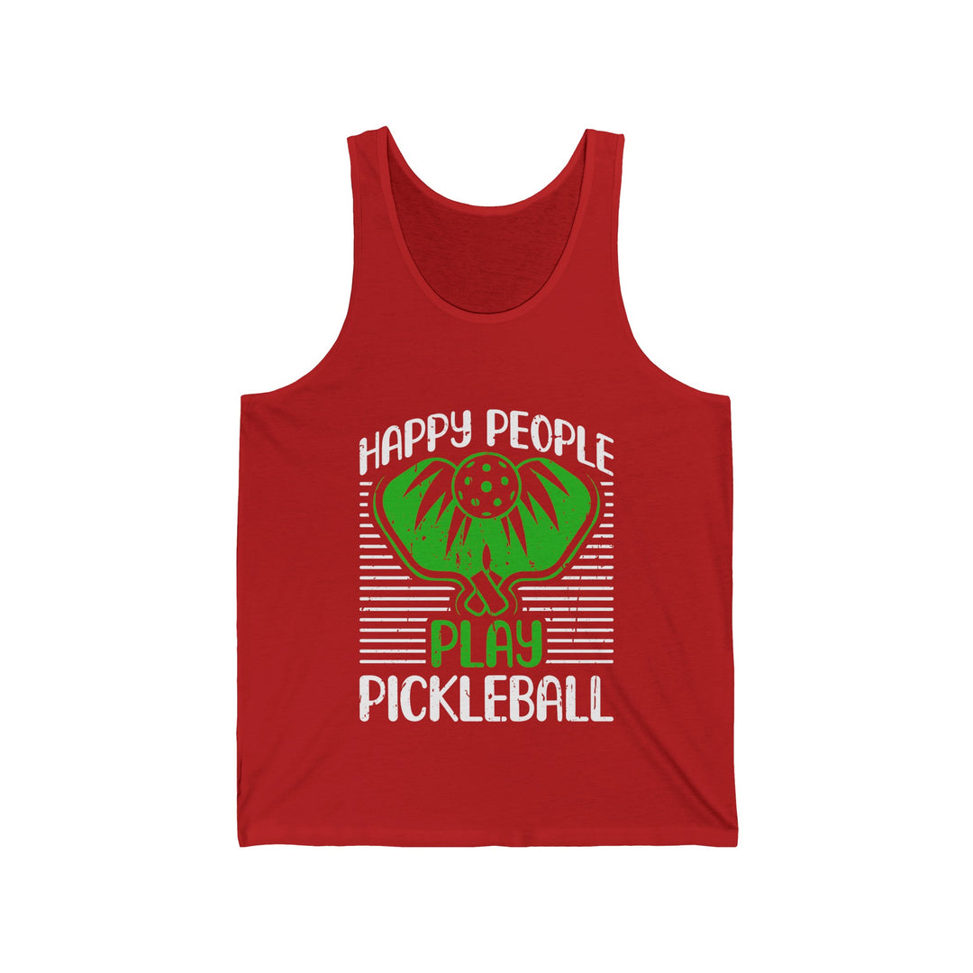 Happy People Play Pickleball Unisex Jersey Tank