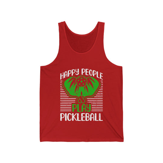 Happy People Play Pickleball Unisex Jersey Tank