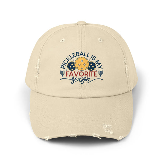 Pickleball Is My Favorite Season Unisex Distressed Cap