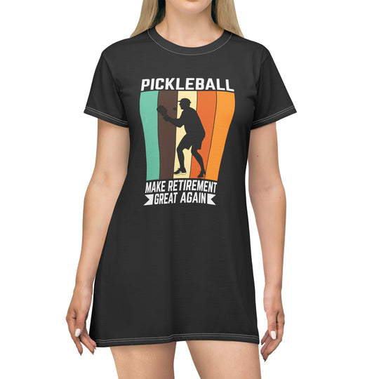 Pickleball Make Retirement T-Shirt Dress (AOP)