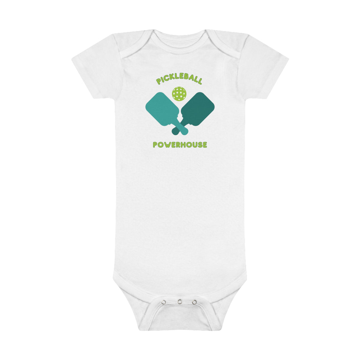 Baby Cotton Onesie, Start Them Young: Pickleball Design Baby Onesie