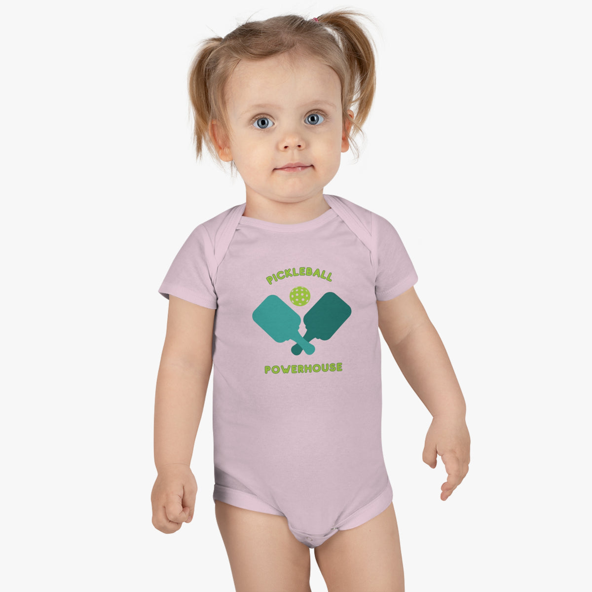 Baby Cotton Onesie, Start Them Young: Pickleball Design Baby Onesie