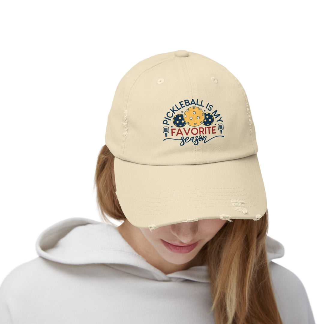 Pickleball Is My Favorite Season Unisex Distressed Cap