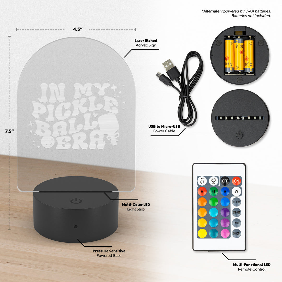 In My Pickleball Era Arc Acrylic LED Sign