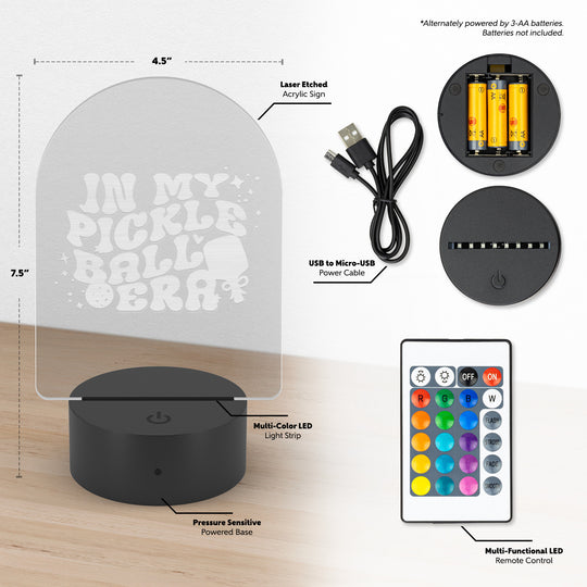 In My Pickleball Era Arc Acrylic LED Sign