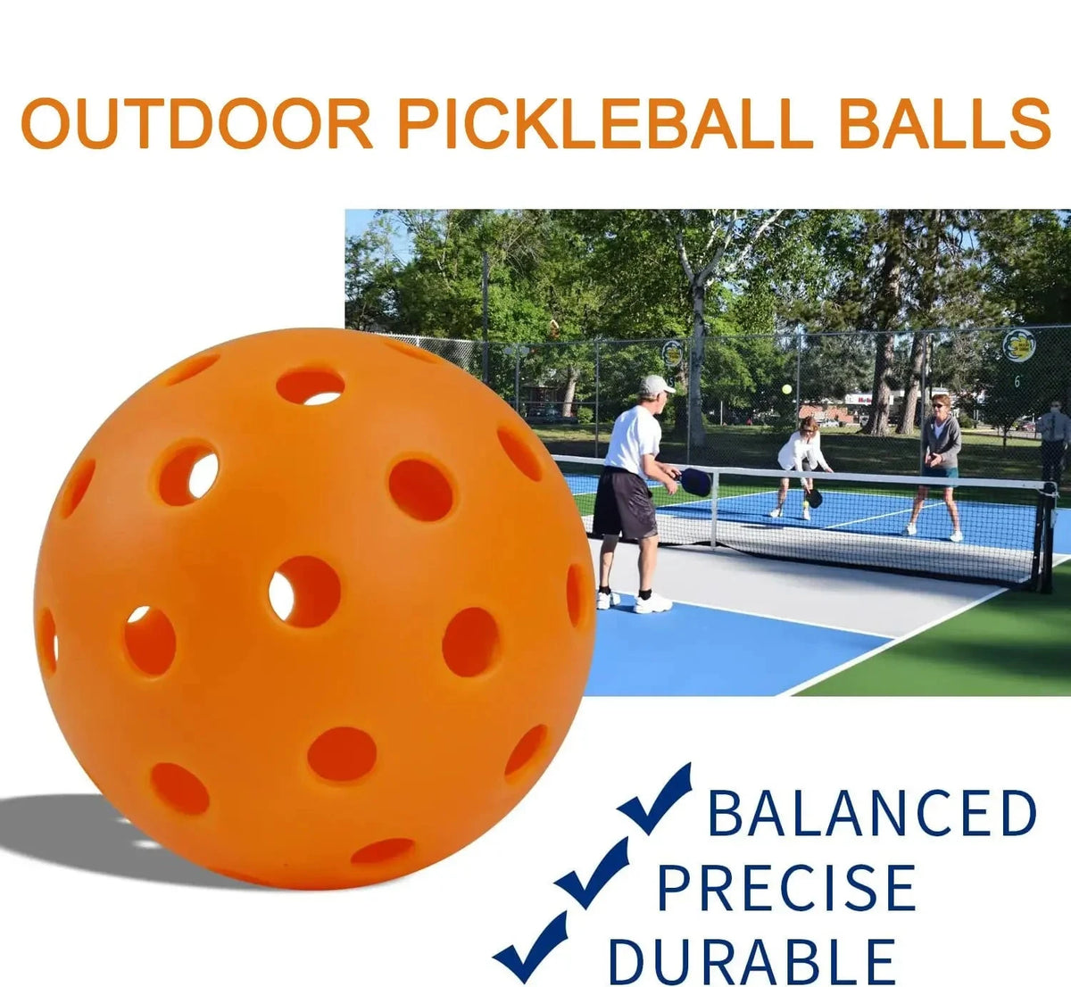 74MM Durable 40 Holes Outdoor Pickleballs