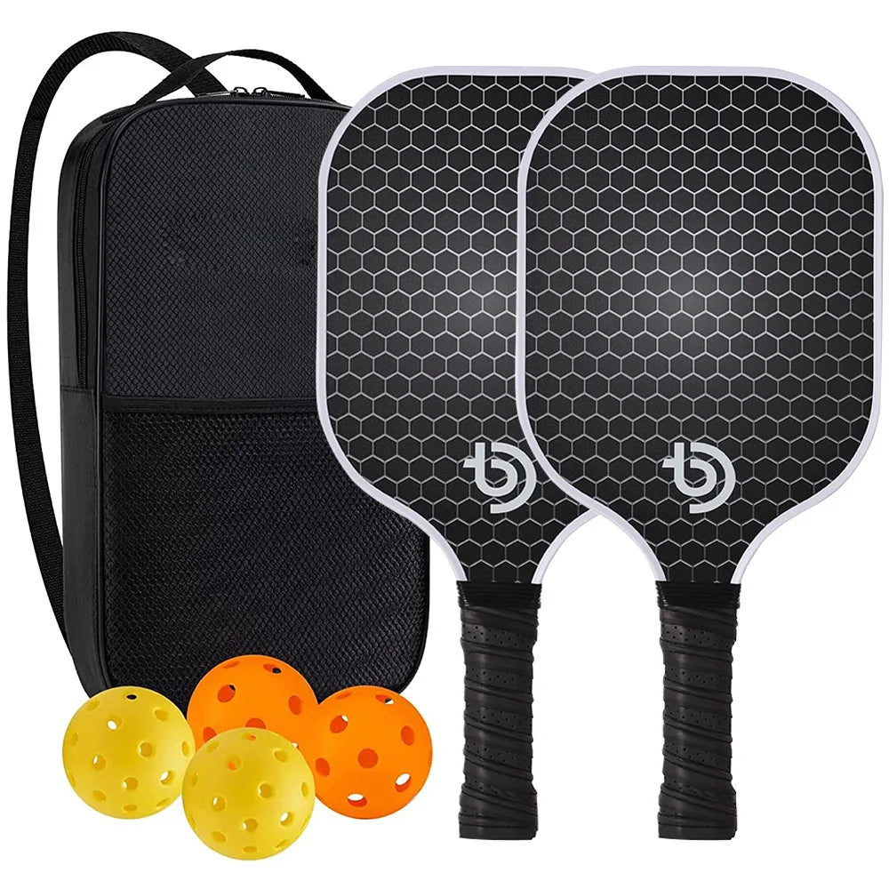 Honeycomb Core 4 Balls Pickleball Paddles Set