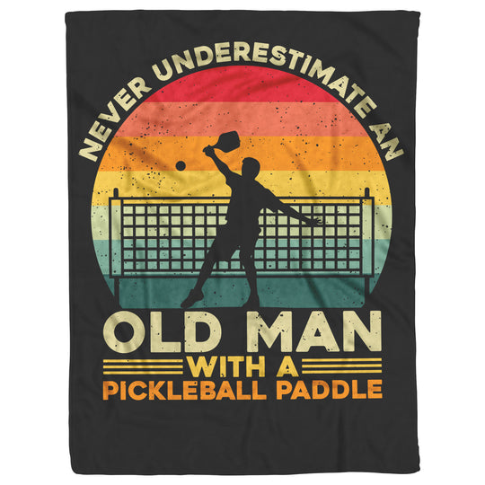 Pickleball Paddle Blanket: Fleece/Sherpa