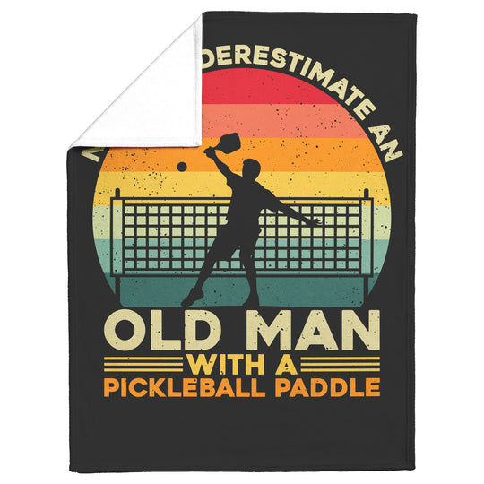 Pickleball Paddle Blanket: Fleece/Sherpa