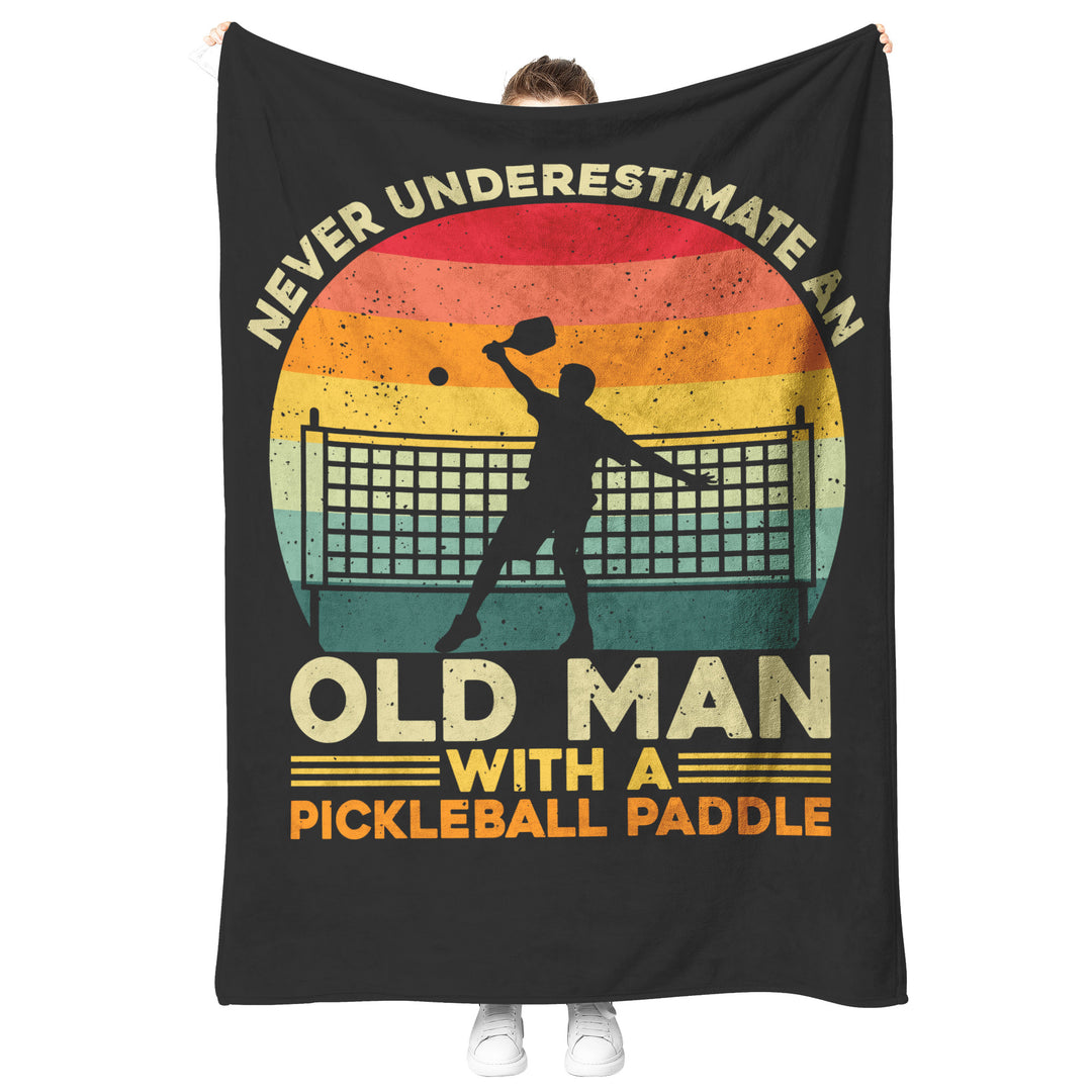 Pickleball Paddle Blanket: Fleece/Sherpa