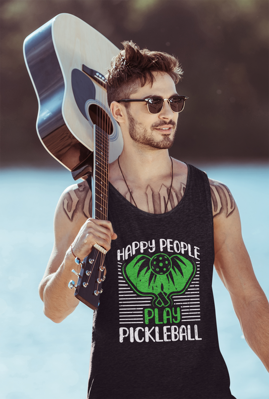 Happy People Play Pickleball Unisex Jersey Tank