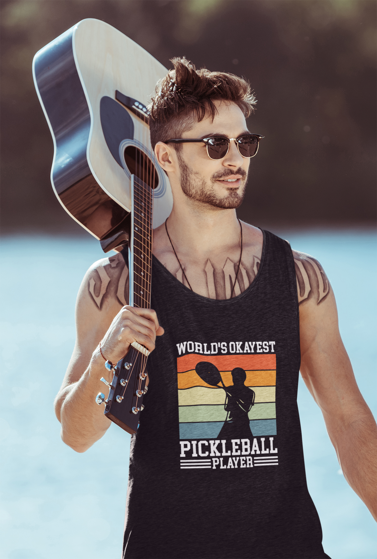 World's Okayest Pickleball Player Unisex Jersey Tank