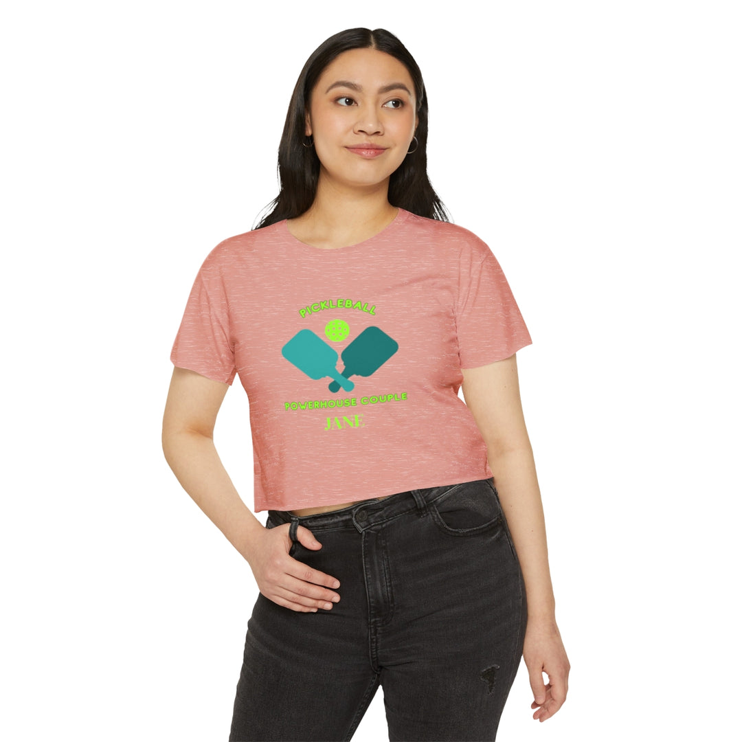 Custom Crop Top, Women's Pickleball Customizable Crop Top With Different Shades Of Color